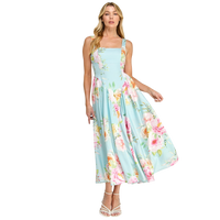 Pastel Garden Open Back Midi Dress