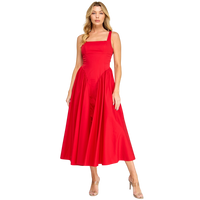 Poplin Back Ribbon Midi Dress