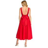 Poplin Back Ribbon Midi Dress