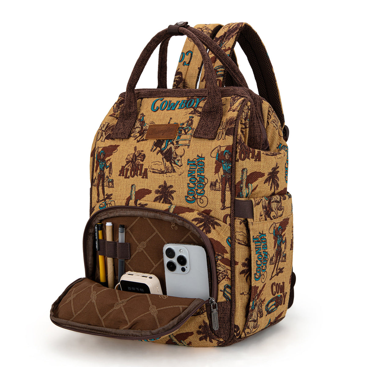 Wrangler Vintage Retro Cowboy Cool Print Backpack