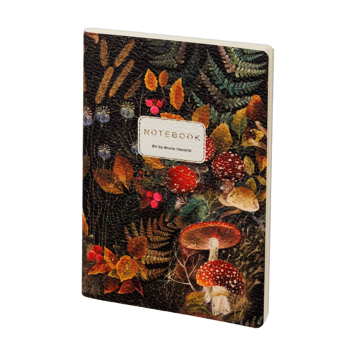 Forest Mushrooms Vegan Leather Notebook