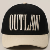 OUTLAW 3D Letter Embroidered Two-Tone Trucker Hat: CRM-BLK / ONE SIZE