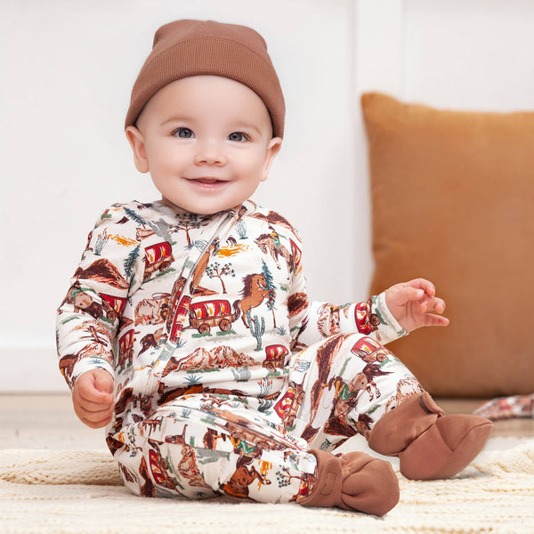 Baby Cowboy Spirit Bamboo Zipper Romper