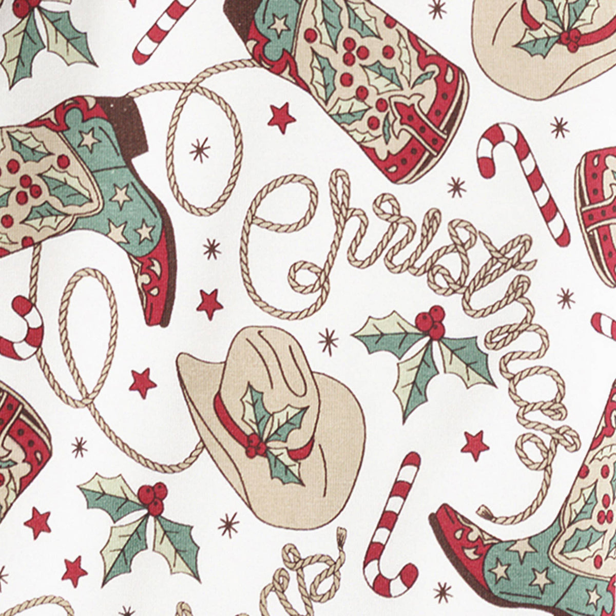 Western Christmas Baby Bamboo Romper – Cowboy Holiday Style