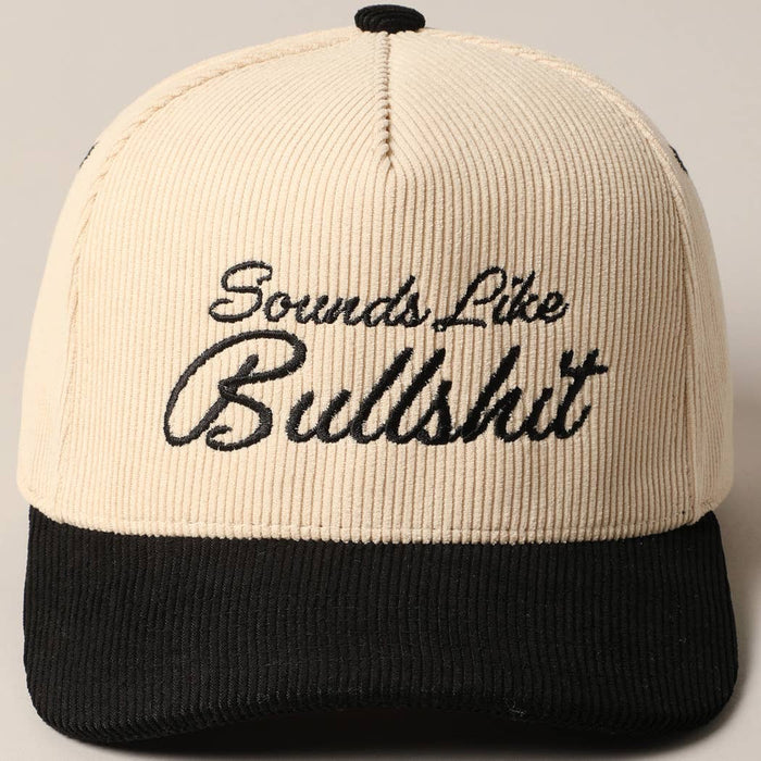 Sounds like Bullshit Corduroy Trucker Baseball Cap: Black / One Size