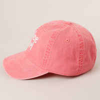 Spice Girl Typography Embroidered Baseball Cap: Coral / One Size