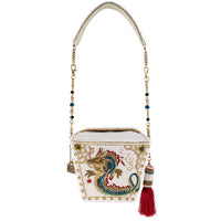 Noble Dragon Beaded Take-Out Container Top Handle Handbag