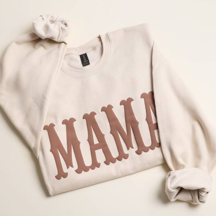 Mama Bold Puff Print Mid Weight Sweatshirt