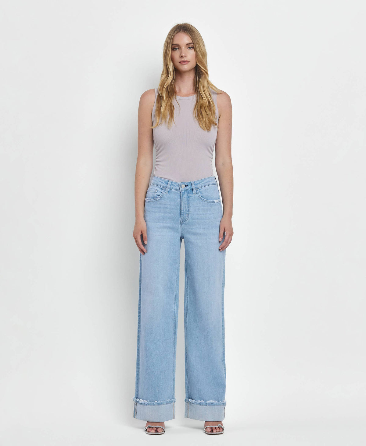 Super High Rise Cuffed Baggy Wide Jeans Intrepid