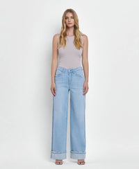 Super High Rise Cuffed Baggy Wide Jeans Intrepid