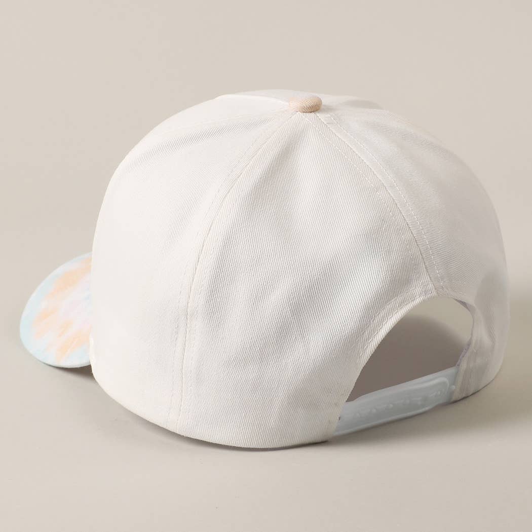 Feelin' Salty Letter Embroidery Tie Dye Trucker Hat: Beige / ONE SIZE
