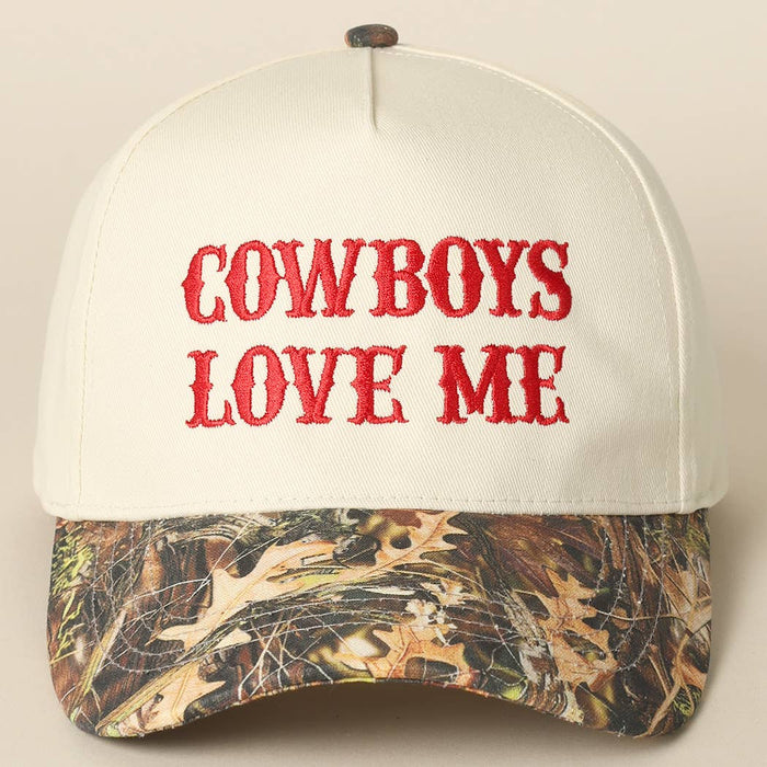 Cowboys Love Me Embroidery Camo Two-Tone Cap: Camo-Red / One Size