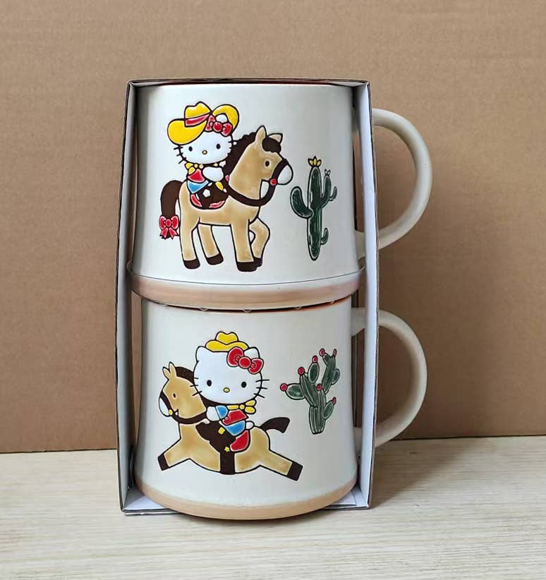 Hello Kitty Let’s Ride Cowgirl 18OZ Mug Set Of 2