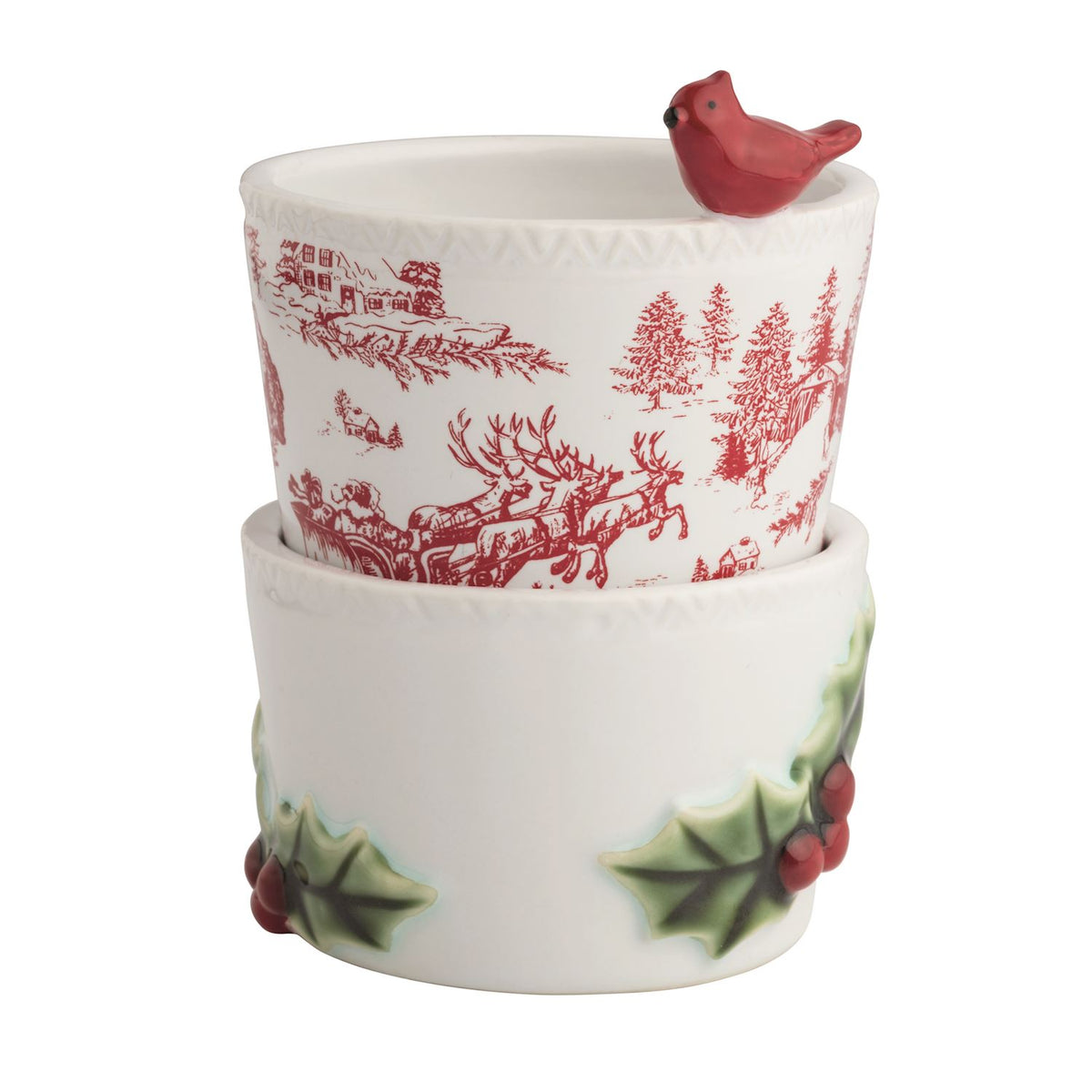Cardinal & Holly Tidbit Bowl Set