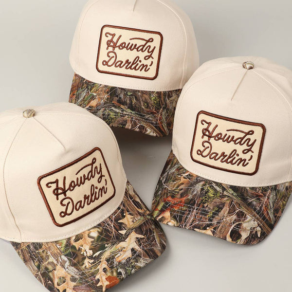 Howdy Darlin' Embroidery Patch Realtree Cap: CAMO / ONE SIZE