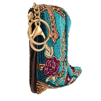 Kickin' Around Beaded Cowboy Boots Coin Purse/Key Fob