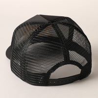 Howdy Darlin' Embroidered Mesh Back Trucker Cap: BLACK / One Size