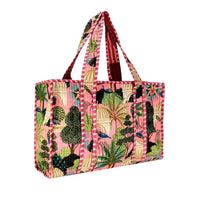 Pink Cotton Tree Block Print Tote
