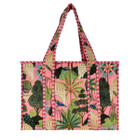 Pink Cotton Tree Block Print Tote