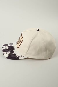 Howdy Darlin Embroidered Patch Animal Print Trucker Hat: BROWN / ONE SIZE