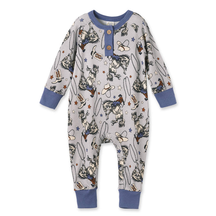 Western Cowboy Rodeo Henley Baby Romper