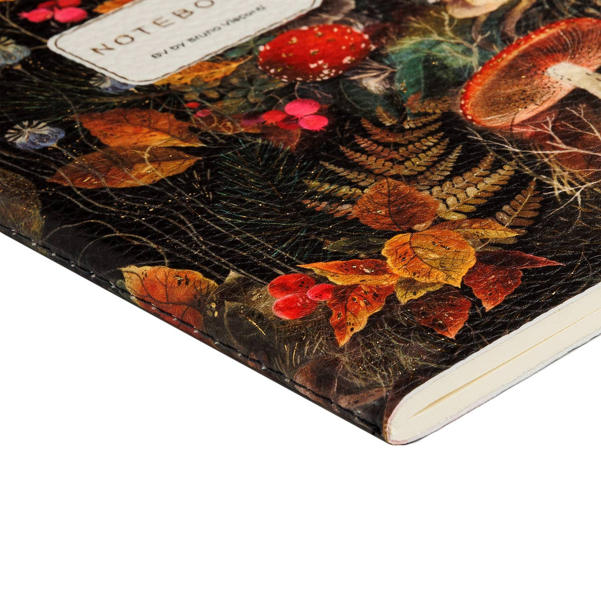Forest Mushrooms Vegan Leather Notebook