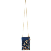 Fairy Dust and Floral Blue Beaded Crossbody Phone Bag