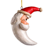 Large Crescent Santa Head Christmas Ornament