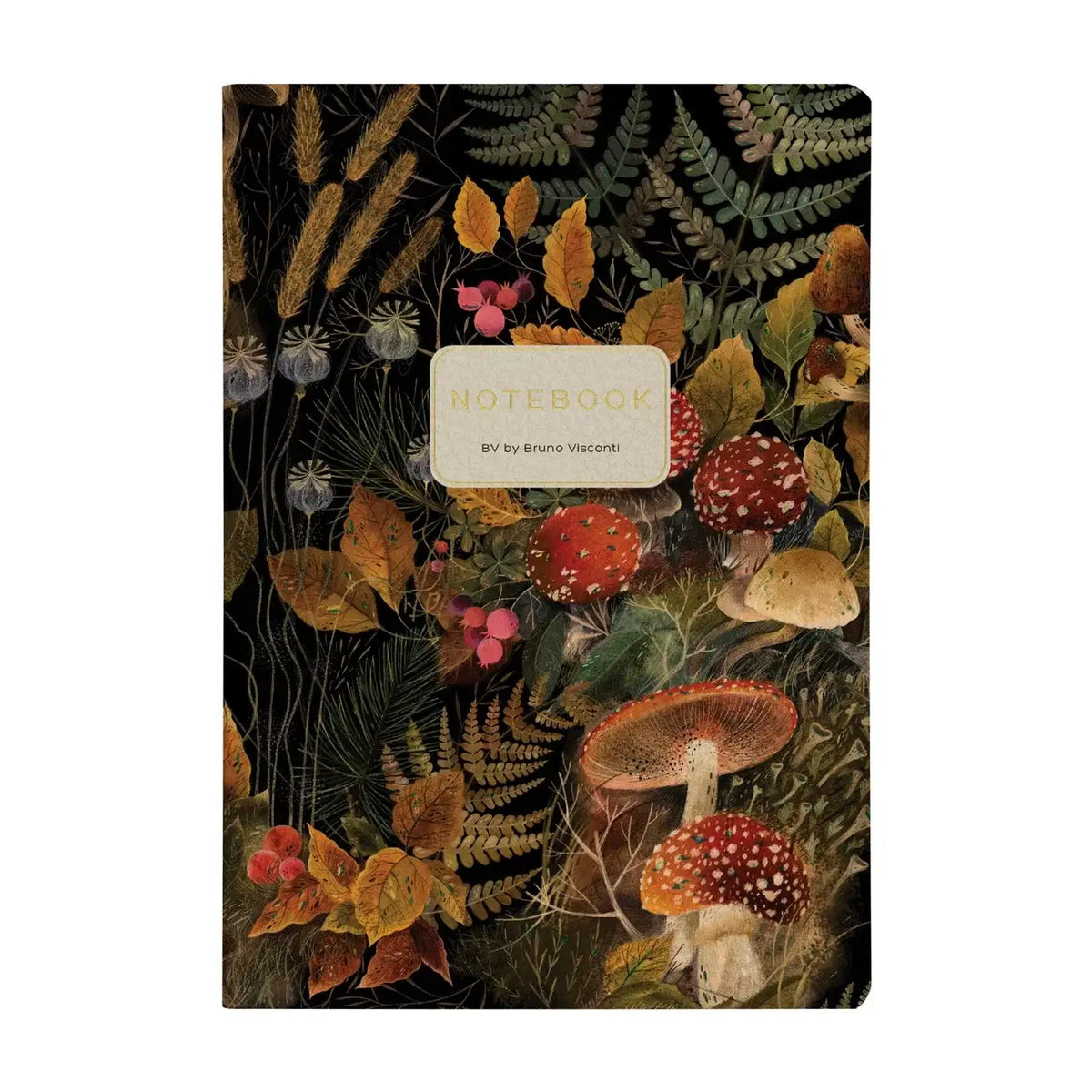 Forest Mushrooms Vegan Leather Notebook
