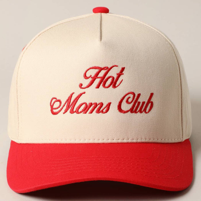 Hot Moms Club Trucker Baseball Cap: Red / One Size