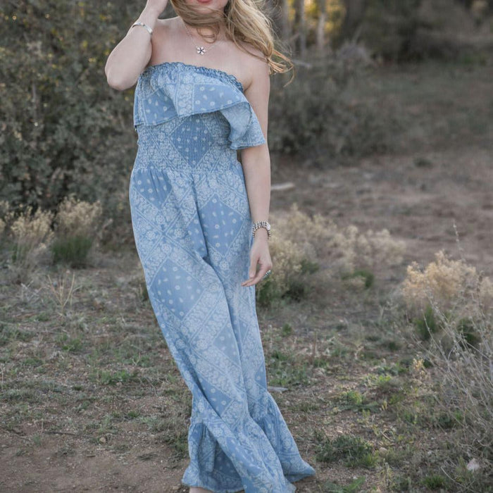 Womens Scully Bandana Print Jumper Light Blue