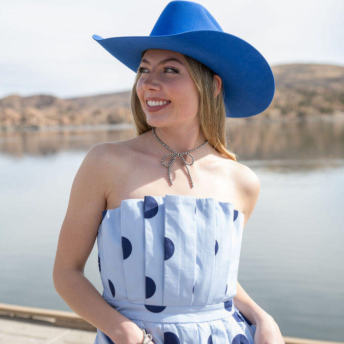 Navajo Pearl Sterling Silver Bow Choker Necklace