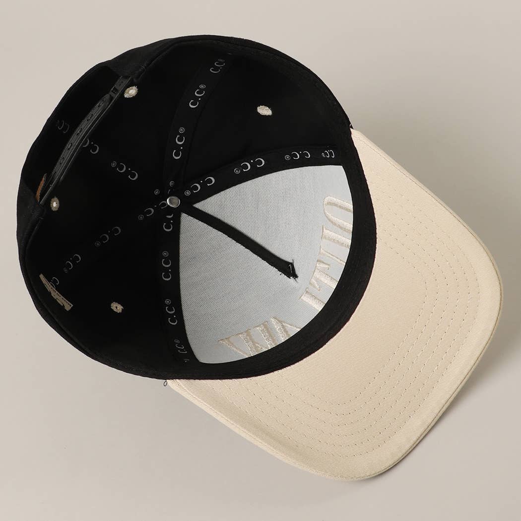 OUTLAW 3D Letter Embroidered Two-Tone Trucker Hat: CRM-BLK / ONE SIZE