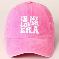 Embroidered Letters In My Lover Era Baseball Cap: HOT PINK / ONE SIZE