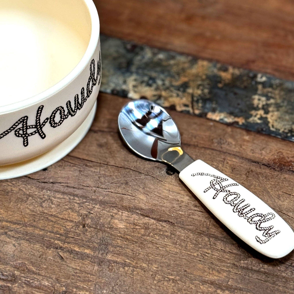 Howdy Fresh & Messy Silicone Suction Bowl & Spoon Set