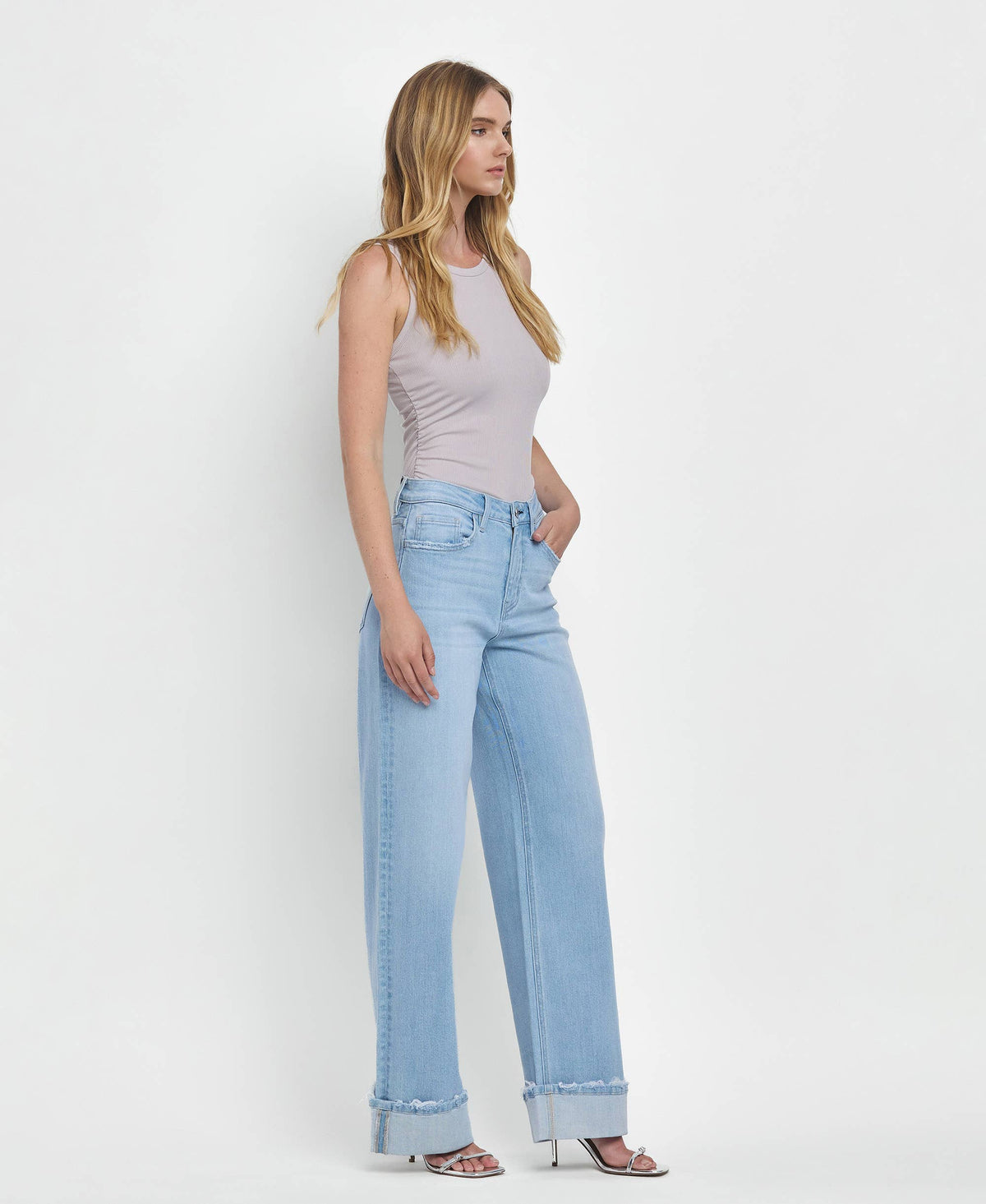 Super High Rise Cuffed Baggy Wide Jeans Intrepid