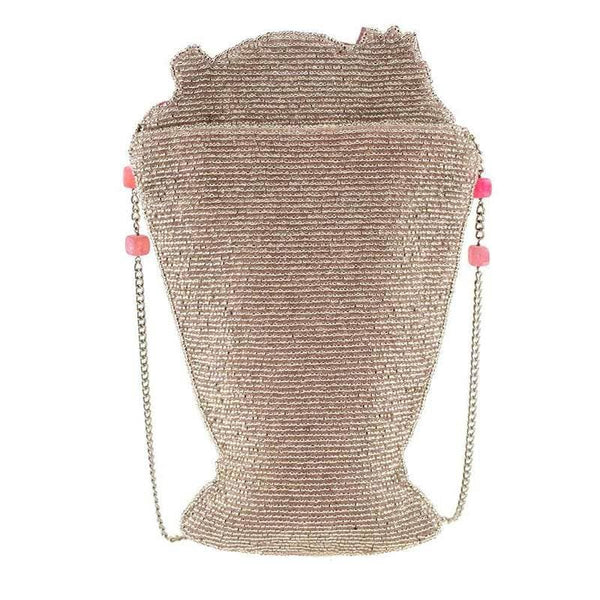 Shake It Up Beaded Pink Milkshake Crossbody HandBag