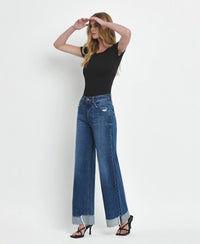 Kris Brilliance Super High Rise Cuffed Baggy Wide Leg Jeans