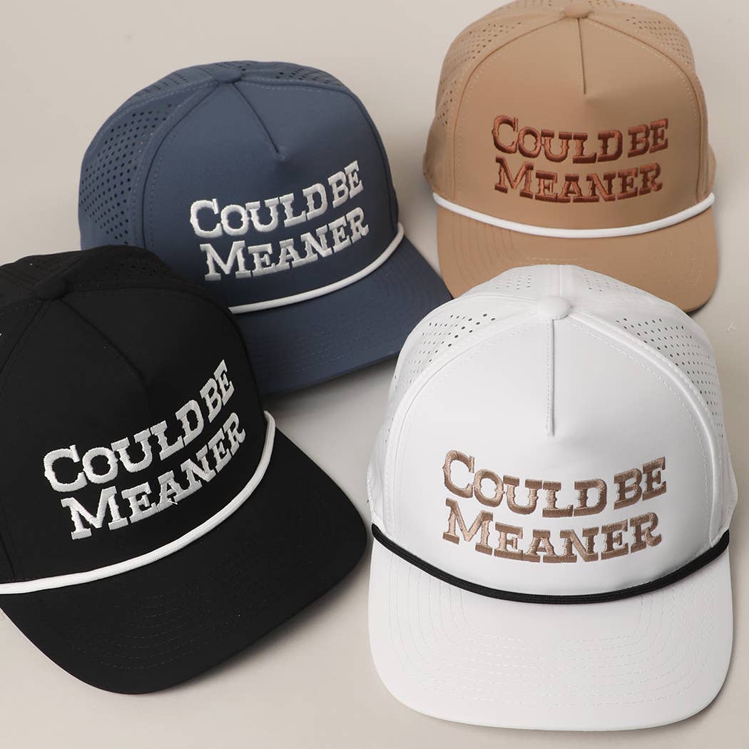 Could Be Meaner Premium Materials Rope Strap Trucker Hat: Black One Size