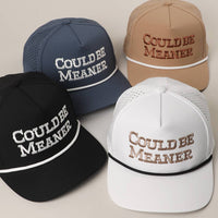 Could Be Meaner Premium Materials Rope Strap Trucker Hat: Black One Size