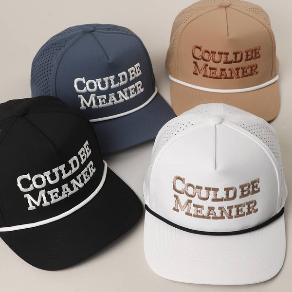 Could Be Meaner Premium Materials Rope Strap Trucker Hat: Black One Size