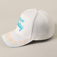 Feelin' Salty Letter Embroidery Tie Dye Trucker Hat: Beige / ONE SIZE