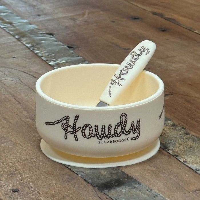 Howdy Fresh & Messy Silicone Suction Bowl & Spoon Set