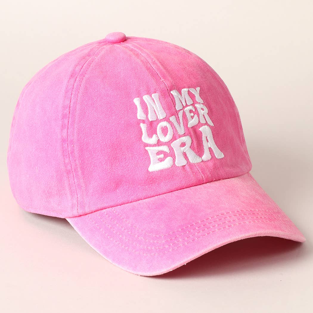 Embroidered Letters In My Lover Era Baseball Cap: HOT PINK / ONE SIZE