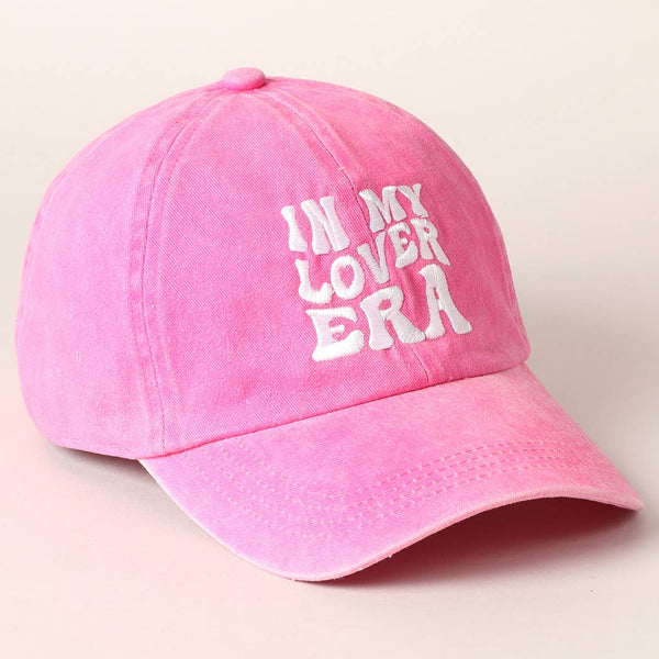 Embroidered Letters In My Lover Era Baseball Cap: HOT PINK / ONE SIZE