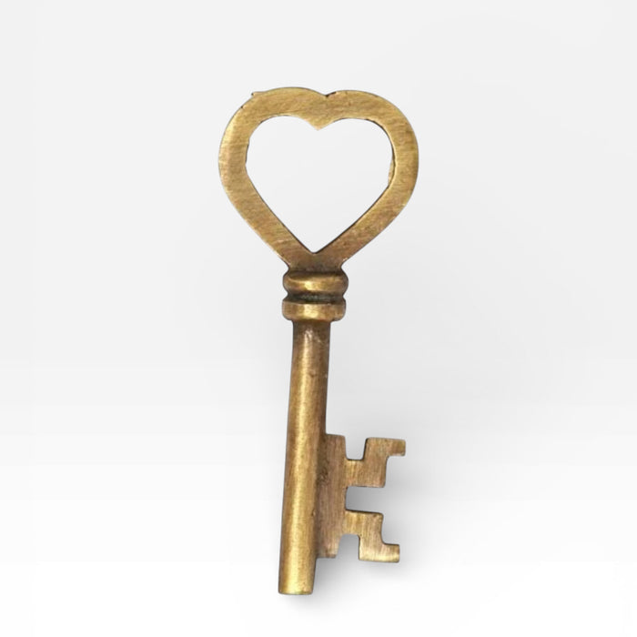 Solid Brass Heart Key