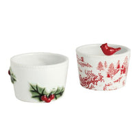 Cardinal & Holly Tidbit Bowl Set