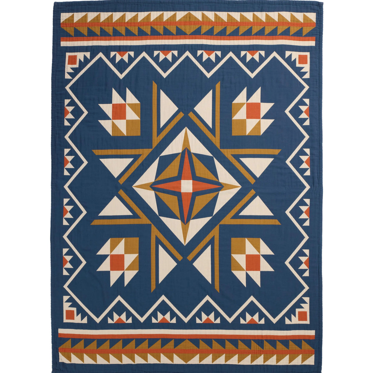Pendleton Quilted Star Indigo Matelasse Coverlet