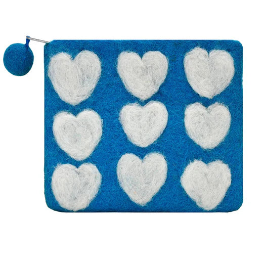 Nine Hearts Felted Coin Purse