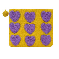 Nine Hearts Felted Coin Purse